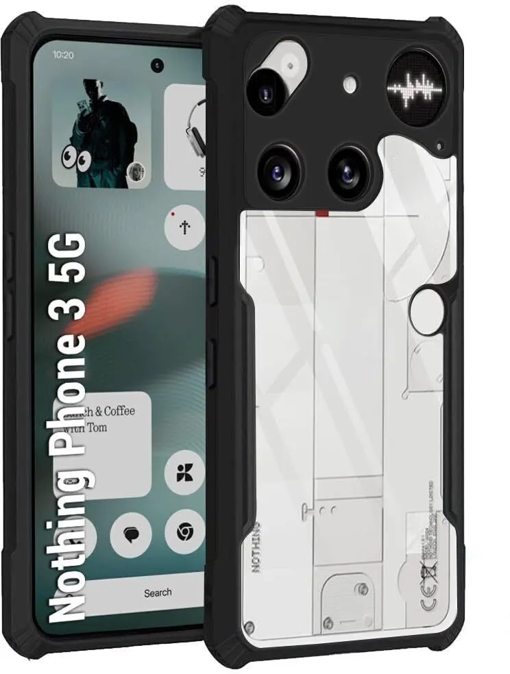 Micvir Back Cover for Nothing Phone 3 5G (Transparent, Black, Shock Proof, Polycarbonate, Pack of: 1)