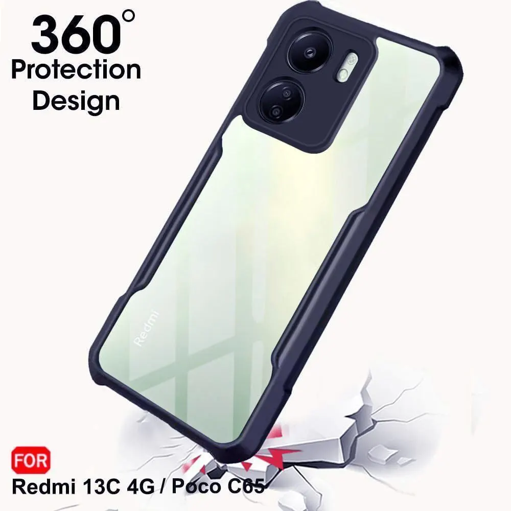 Micvir Back Cover for Poco C65 5G (Transparent, Blue, Shock Proof, Polycarbonate) — image 2 of 5