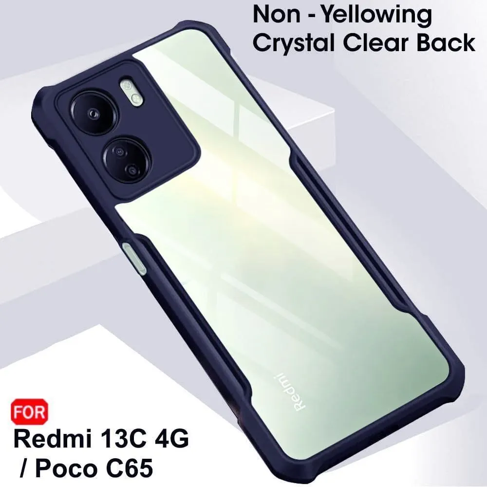Micvir Back Cover for Poco C65 5G (Transparent, Blue, Shock Proof, Polycarbonate) — image 3 of 5