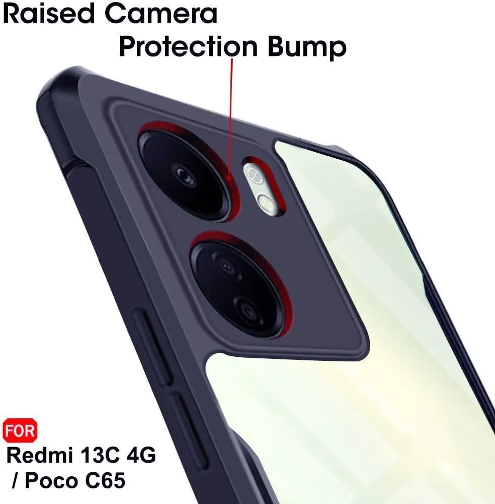 Micvir Back Cover for Poco C65 5G (Transparent, Blue, Shock Proof, Polycarbonate) — image 4 of 5