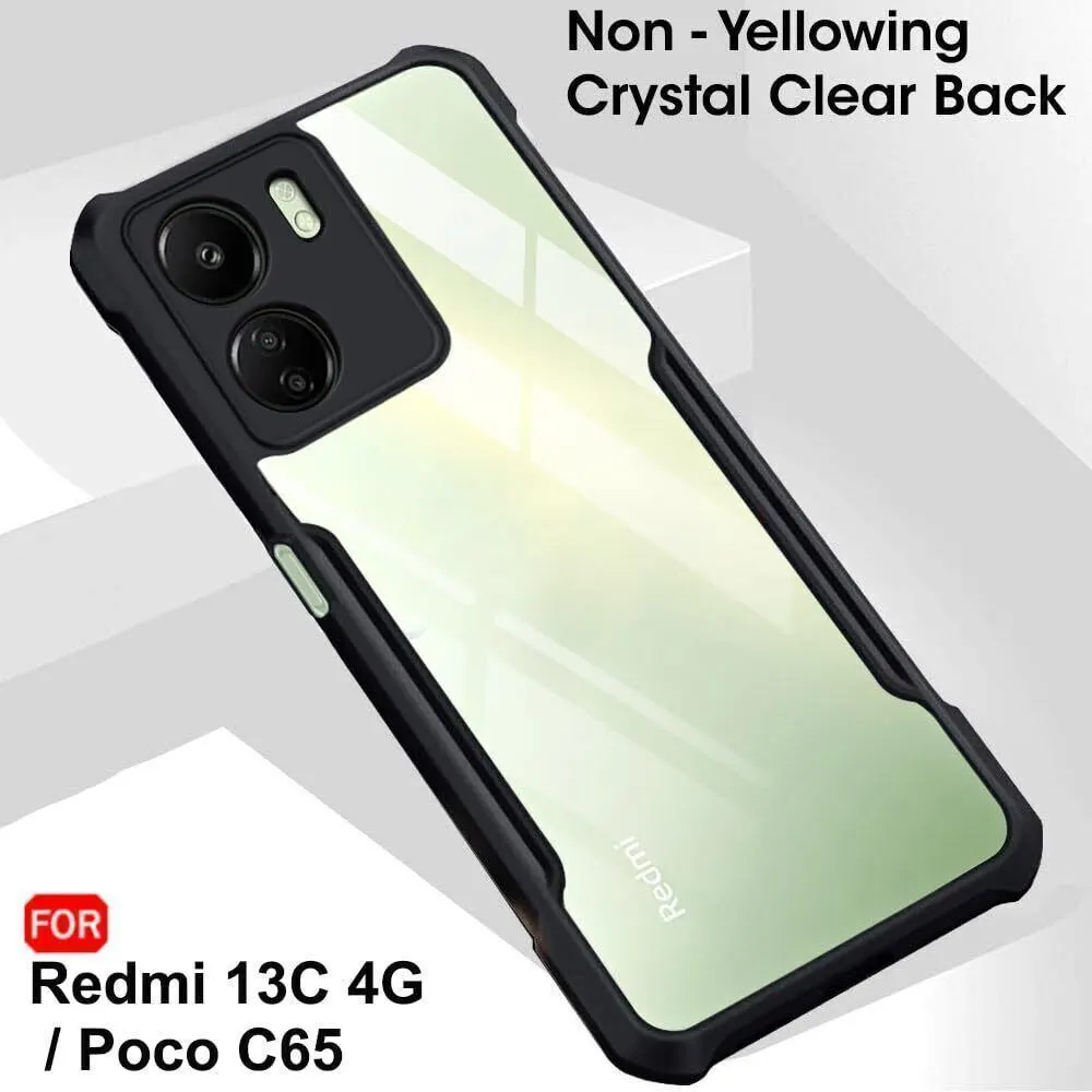 Micvir Back Cover for Poco C65 5G (Transparent, Black, Shock Proof, Polycarbonate) — image 3 of 5