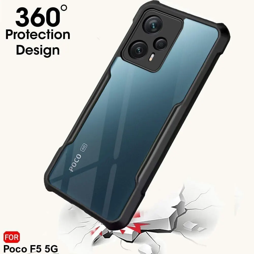Micvir Back Cover for Poco F5 5G (Transparent, Black, Shock Proof, Polycarbonate) — image 2 of 5