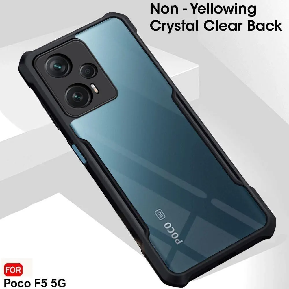 Micvir Back Cover for Poco F5 5G (Transparent, Black, Shock Proof, Polycarbonate) — image 3 of 5