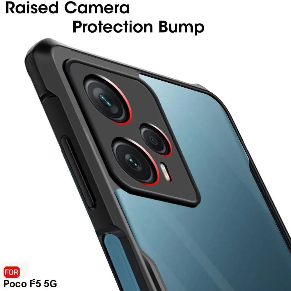 Micvir Back Cover for Poco F5 5G (Transparent, Black, Shock Proof, Polycarbonate) — image 4 of 5