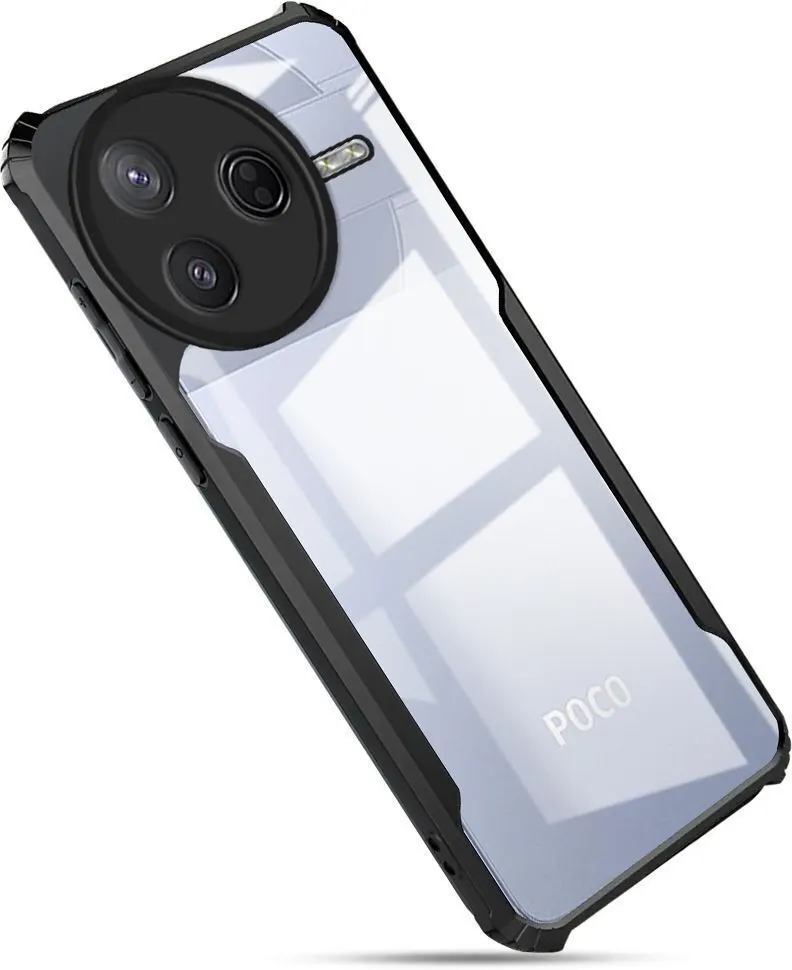 Micvir Back Cover for Poco F7 Pro (Transparent, Black, Shock Proof, Polycarbonate, Pack of: 1)