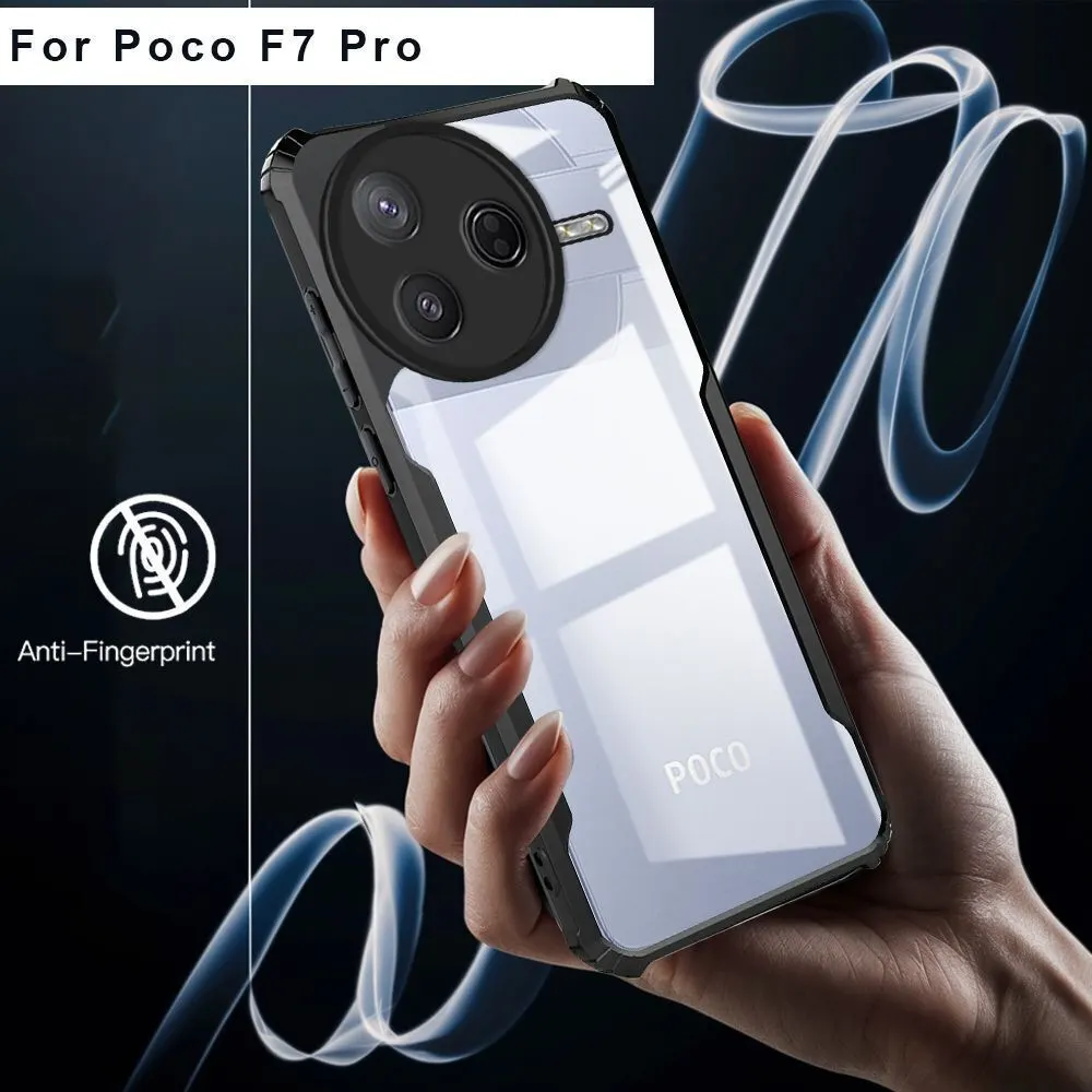 Micvir Back Cover for Poco F7 Pro (Transparent, Black, Shock Proof, Polycarbonate, Pack of: 1) — image 2 of 5