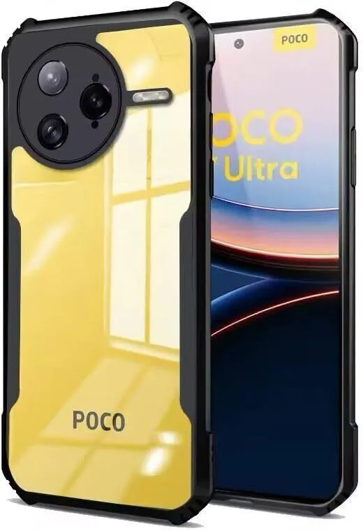 Micvir Back Cover for Poco F7 Ultra 5G (Transparent, Black, Shock Proof, Polycarbonate, Pack of: 1)