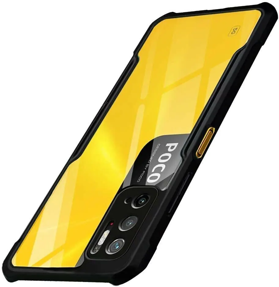 Micvir Back Cover for Poco M3 Pro 5G (Transparent, Black, Shock Proof, Polycarbonate, Pack of: 1)