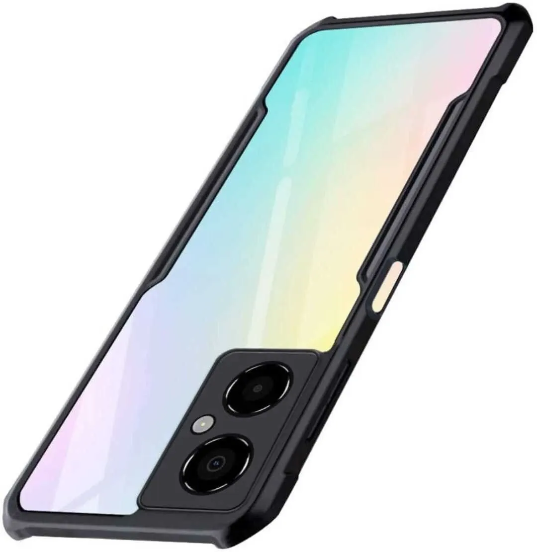 Micvir Back Cover for Poco M4 5G (Transparent, Black, Shock Proof, Polycarbonate, Pack of: 1)
