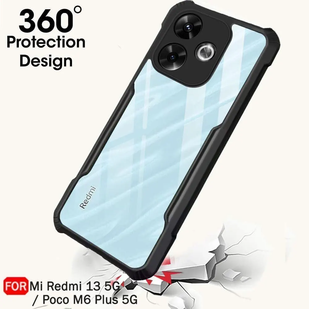 Micvir Back Cover for POCO M6 Plus 5G (Transparent, Black, Shock Proof, Polycarbonate, Pack of: 1) — image 2 of 5