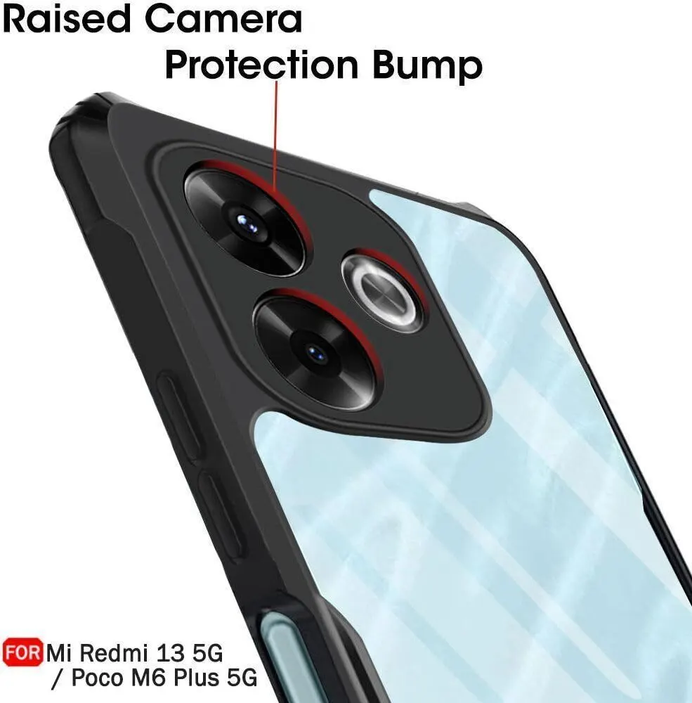 Micvir Back Cover for POCO M6 Plus 5G (Transparent, Black, Shock Proof, Polycarbonate, Pack of: 1) — image 4 of 5