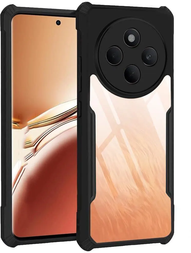 Micvir Back Cover for POCO M7 5G (Transparent, Black, Shock Proof, Polycarbonate, Pack of: 1)