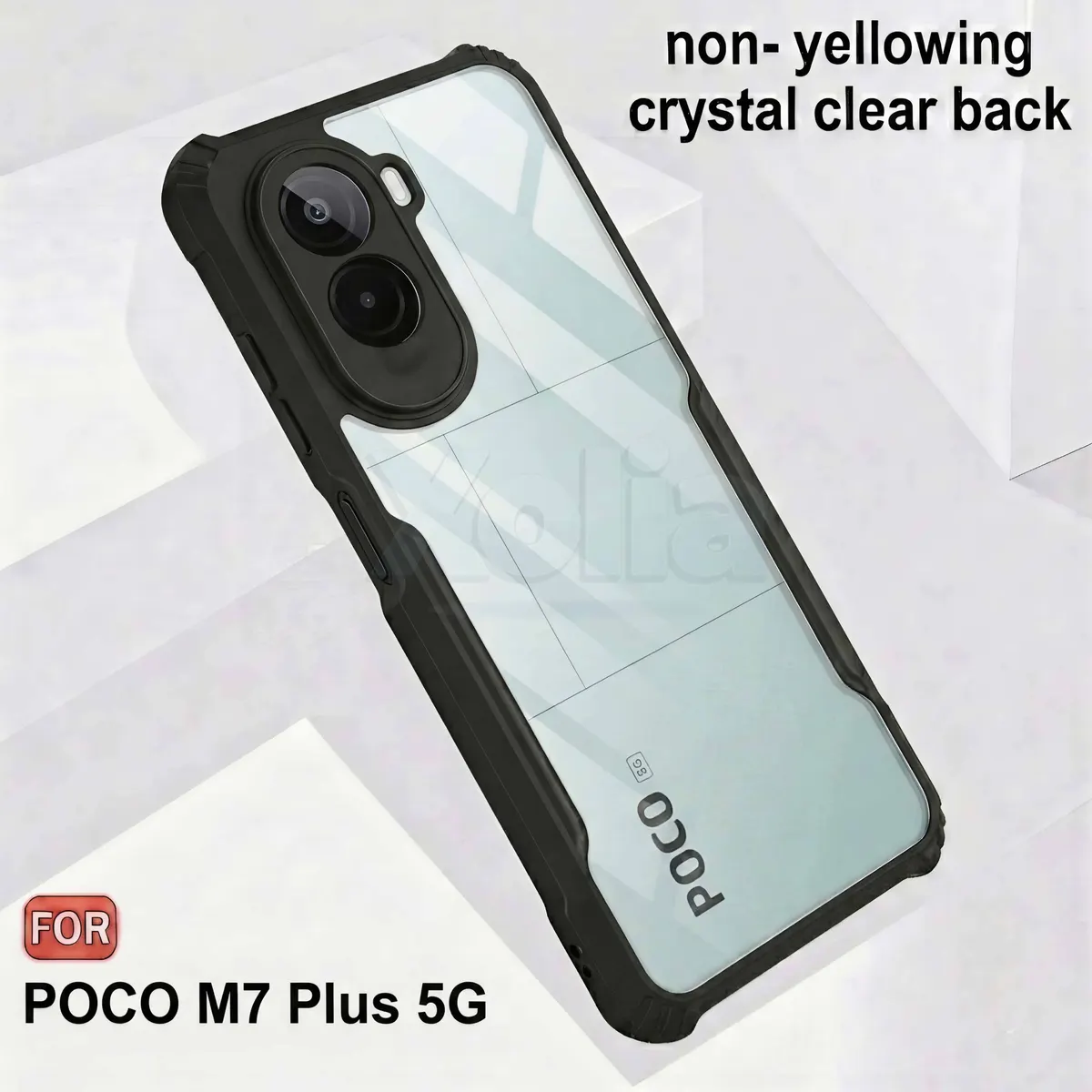 Micvir Back Cover for Poco M7 Plus 5G (Transparent, Black, Shock Proof, Polycarbonate, Pack of: 1) — image 3 of 5