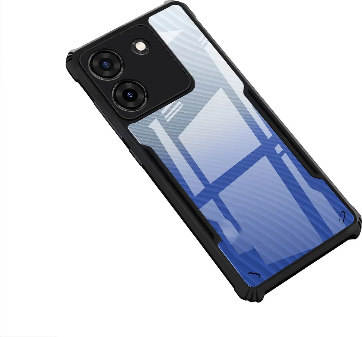 Micvir Back Cover for POCO M7 Pro 5G (Transparent, Black, Shock Proof, Polycarbonate, Pack of: 1)