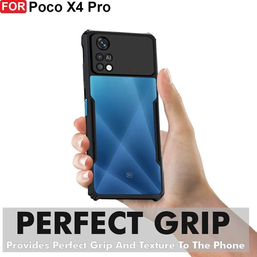 Micvir Back Cover for Poco X4 Pro (Transparent, Black, Shock Proof, Polycarbonate, Pack of: 1) — image 2 of 5