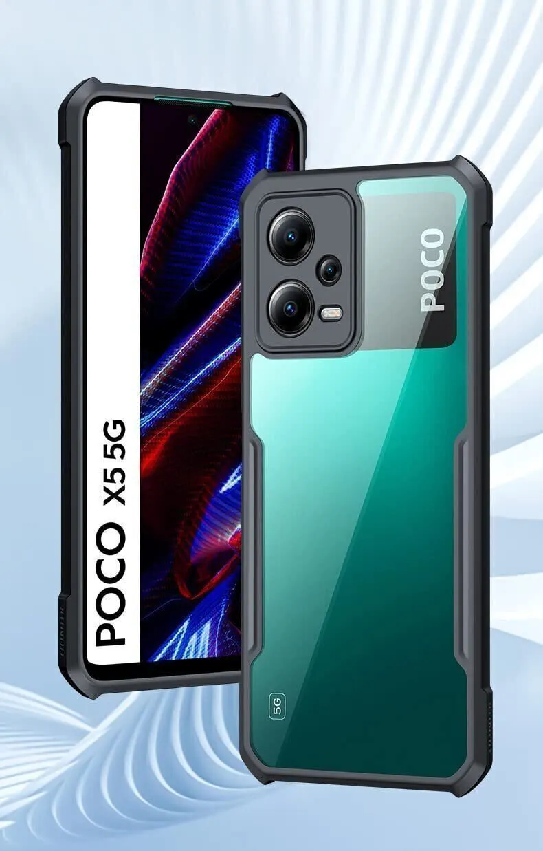 Micvir Back Cover for Poco X5 5G (Transparent, Black, Shock Proof, Polycarbonate, Pack of: 1) — image 2 of 5