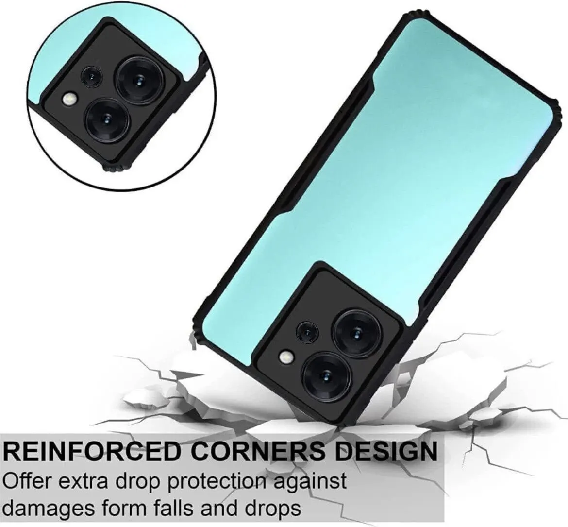 Micvir Back Cover for Poco X5 Pro 5G (Transparent, Black, Shock Proof, Polycarbonate, Pack of: 1) — image 2 of 4
