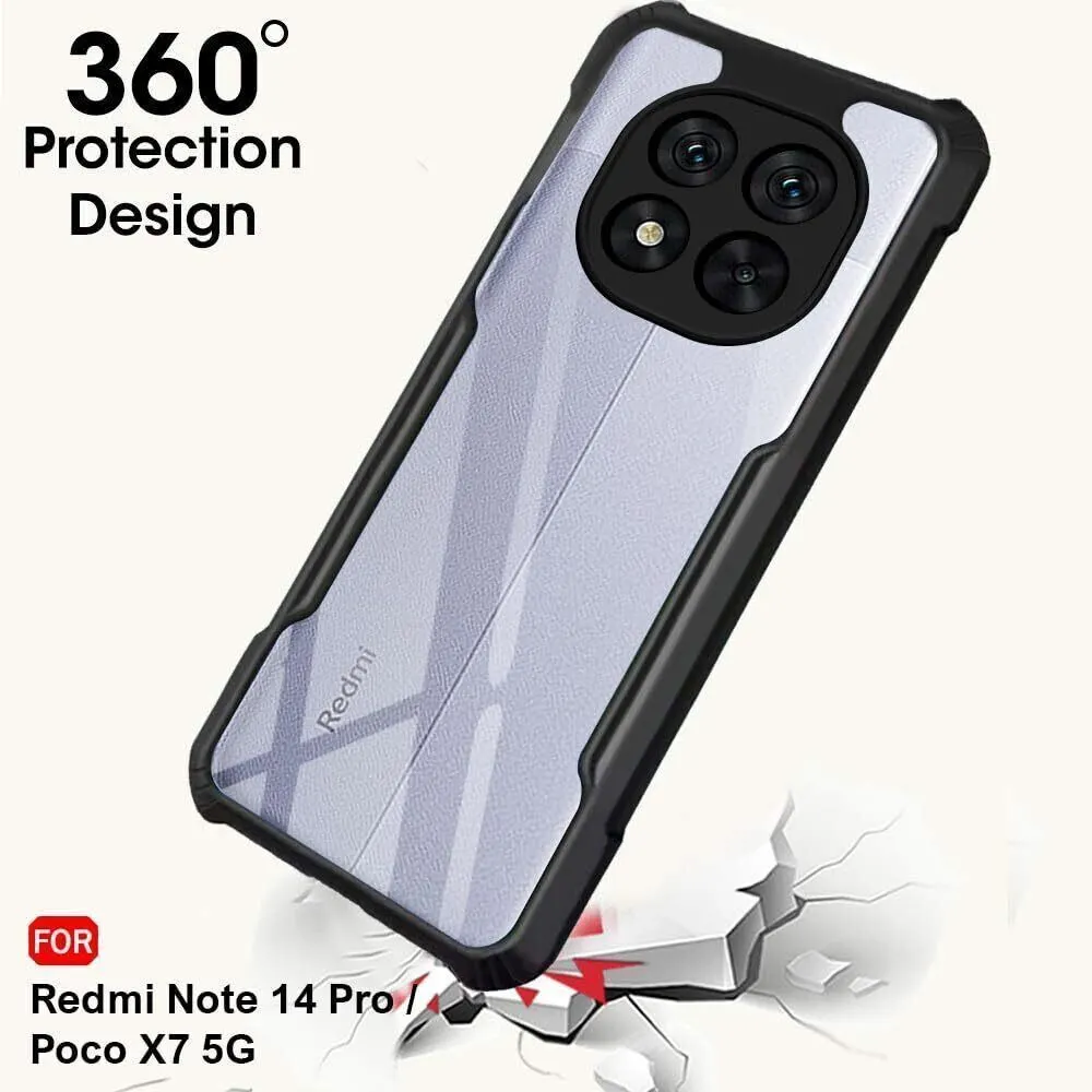 Micvir Back Cover for Poco X7 5G (Transparent, Black, Shock Proof, Polycarbonate) — image 2 of 5