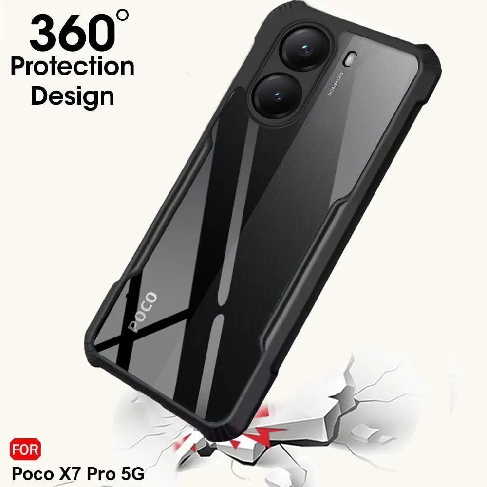 Micvir Back Cover for Poco X7 Pro 5G (Transparent, Black, Shock Proof, Polycarbonate) — image 2 of 5