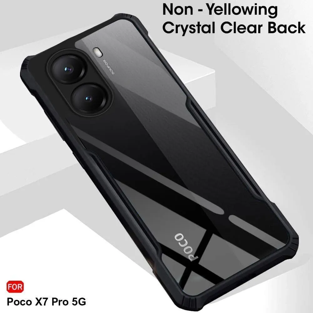 Micvir Back Cover for Poco X7 Pro 5G (Transparent, Black, Shock Proof, Polycarbonate) — image 3 of 5