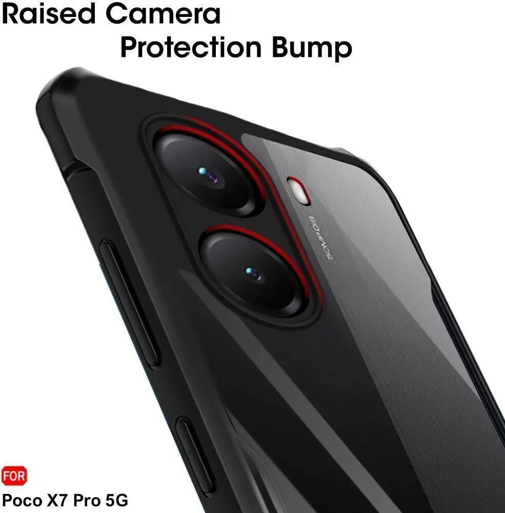 Micvir Back Cover for Poco X7 Pro 5G (Transparent, Black, Shock Proof, Polycarbonate) — image 4 of 5