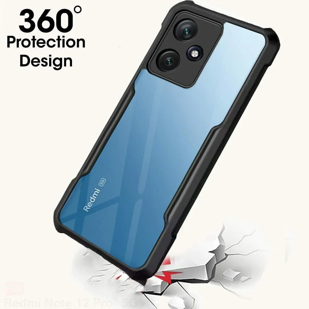 Micvir Back Cover for Redmi 12 (Transparent, Black, Shock Proof, Polycarbonate, Pack of: 1) — image 2 of 5