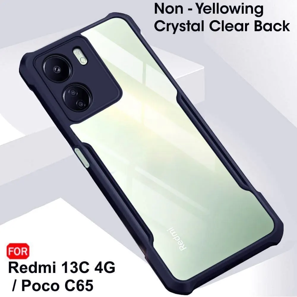 Micvir Back Cover for Redmi 13C, Poco C65 (Transparent, Blue, Shock Proof, Polycarbonate, Pack of: 1) — image 3 of 5