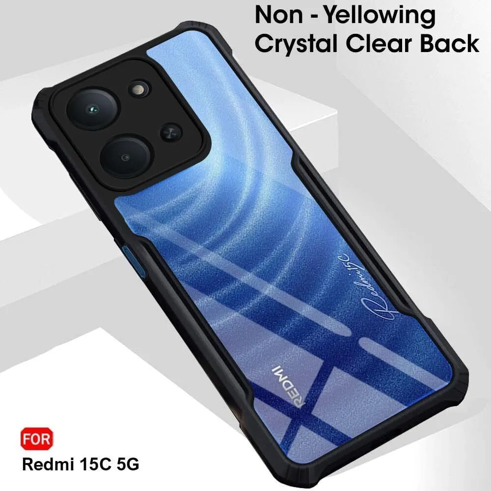 Xolia Back Cover for Redmi 15c 5G (Transparent, Black, Shock Proof, Polycarbonate, Pack of: 1) — image 4 of 5