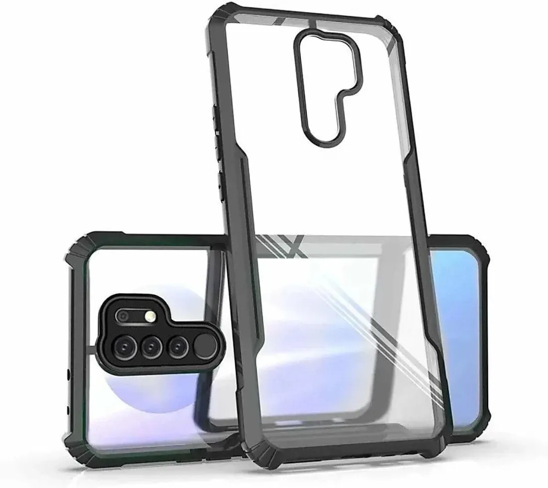 Micvir Back Cover for Mi Redmi 9 Prime (Transparent, Black, Shock Proof, Polycarbonate, Pack of: 1) — image 3 of 5