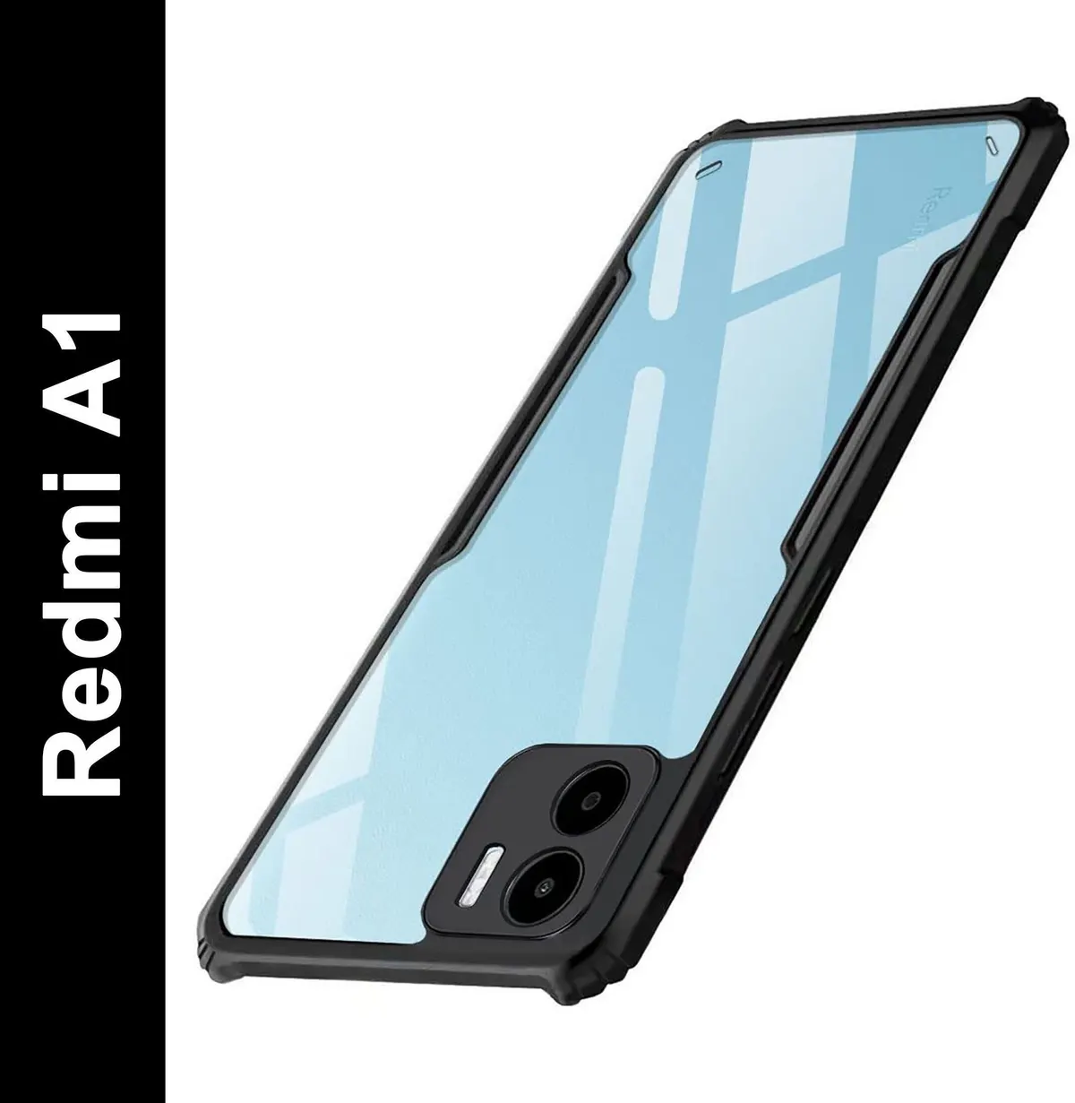 Micvir Back Cover for Mi A1 (Transparent, Black, Shock Proof, Polycarbonate, Pack of: 1)