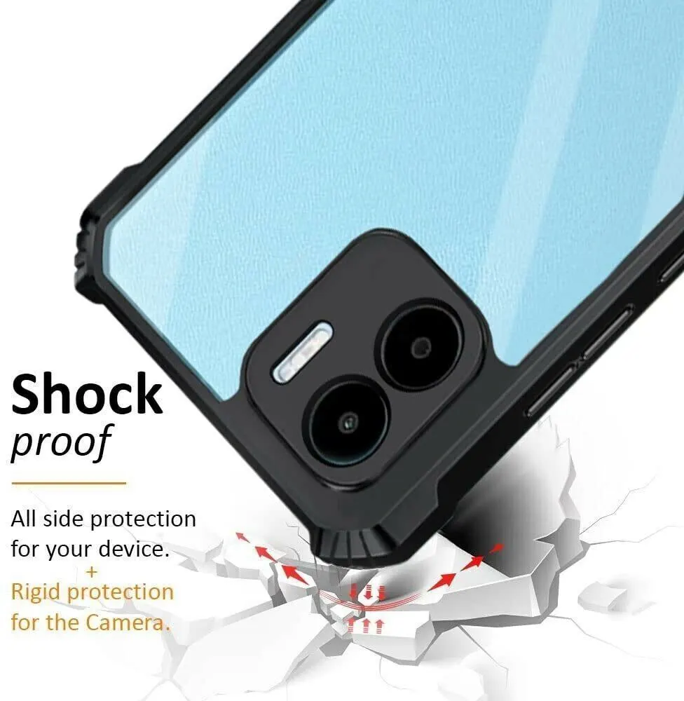 Micvir Back Cover for Redmi A2 (Transparent, Black, Shock Proof, Polycarbonate, Pack of: 1) — image 4 of 5