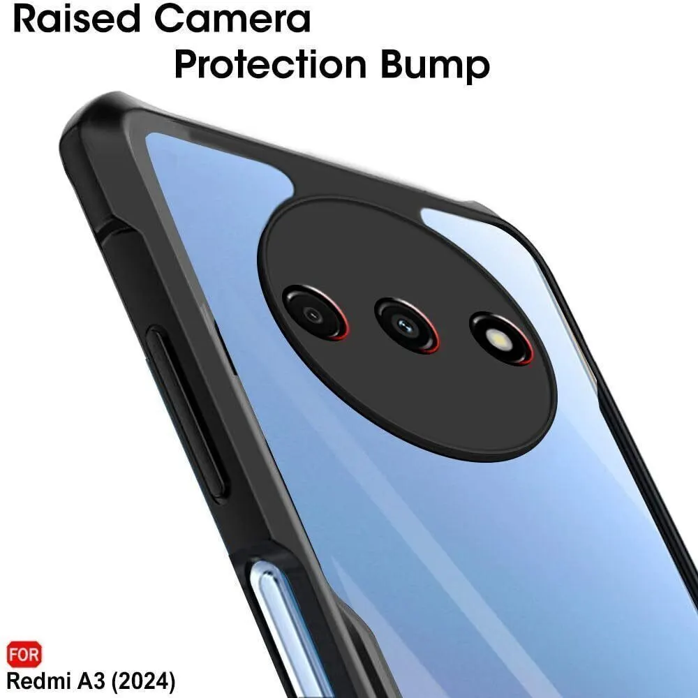 Micvir Back Cover for Redmi A3 (Transparent, Black, Shock Proof, Polycarbonate, Pack of: 1) — image 4 of 5