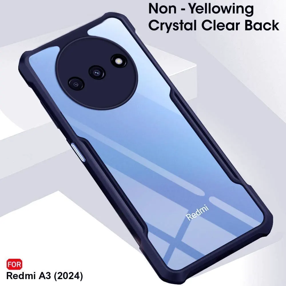 Micvir Back Cover for Redmi A3 (Transparent, Blue, Shock Proof, Polycarbonate, Pack of: 1) — image 3 of 5
