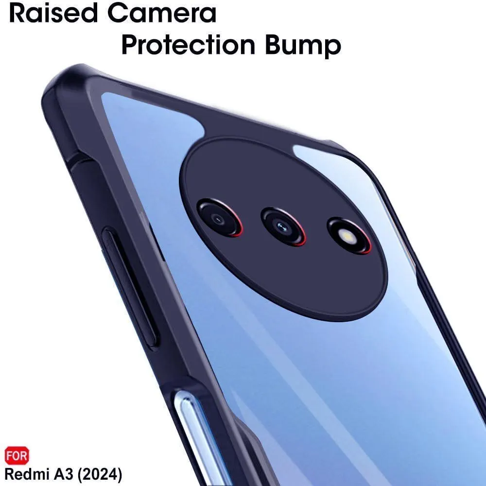 Micvir Back Cover for Redmi A3 (Transparent, Blue, Shock Proof, Polycarbonate, Pack of: 1) — image 4 of 5