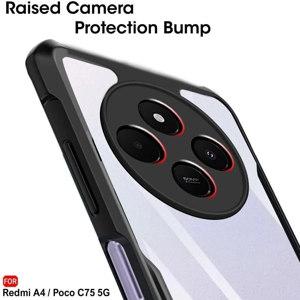 Micvir Back Cover for REDMI A4 5G (Transparent, Black, Shock Proof, Polycarbonate, Pack of: 1) — image 4 of 5