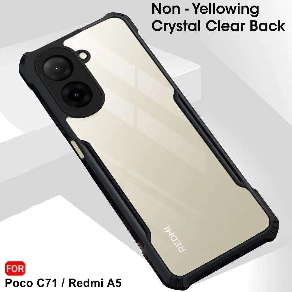 Micvir Back Cover for Redmi A5 (Transparent, Black, Shock Proof, Polycarbonate, Pack of: 1) — image 4 of 5