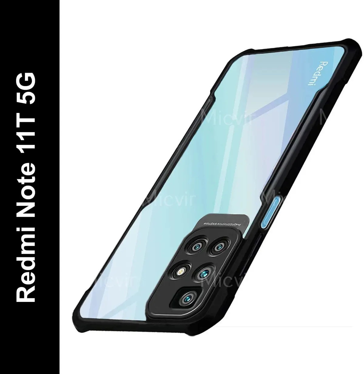 Micvir Back Cover for Poco M4 Pro 5G (Transparent, Black, Shock Proof, Polycarbonate, Pack of: 1)