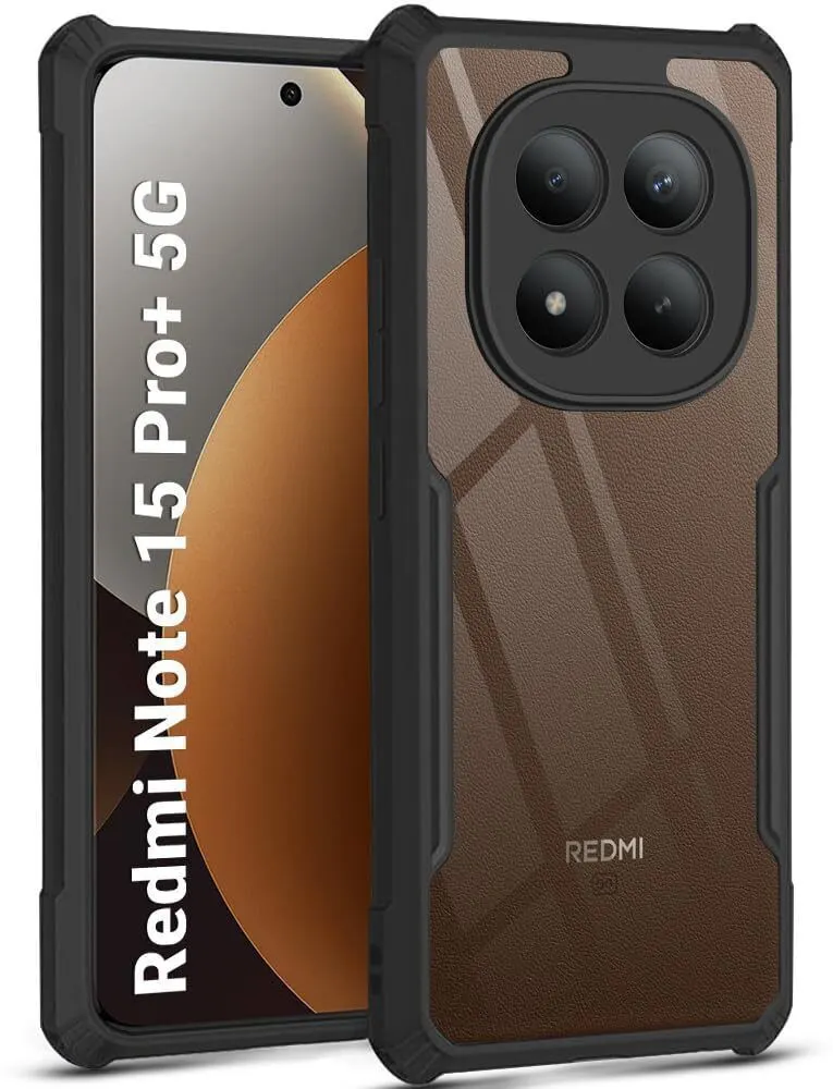 Xolia Back Cover for Redmi Note 15 Pro Plus 5G (Transparent, Black, Shock Proof, Polycarbonate, Pack of: 1)