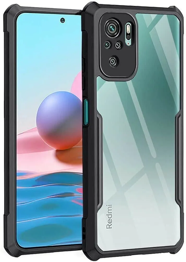 Micvir Back Cover for REDMI Note 11 SE (Transparent, Black, Shock Proof, Polycarbonate, Pack of: 1)