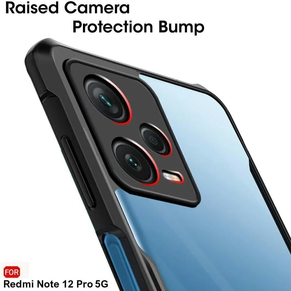 Micvir Back Cover for Redmi Note 12 Pro 5G (Transparent, Black, Shock Proof, Polycarbonate, Pack of: 1) — image 3 of 5