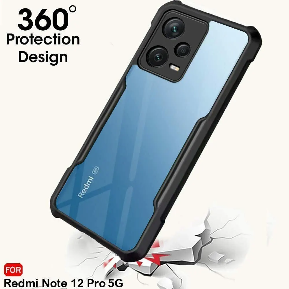 Micvir Back Cover for Redmi Note 12 Pro 5G (Transparent, Black, Shock Proof, Polycarbonate, Pack of: 1) — image 4 of 5