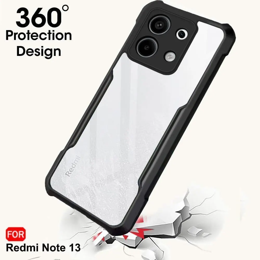 Micvir Back Cover for Redmi Note 13 4G (Transparent, Black, Shock Proof, Polycarbonate, Pack of: 1) — image 2 of 5