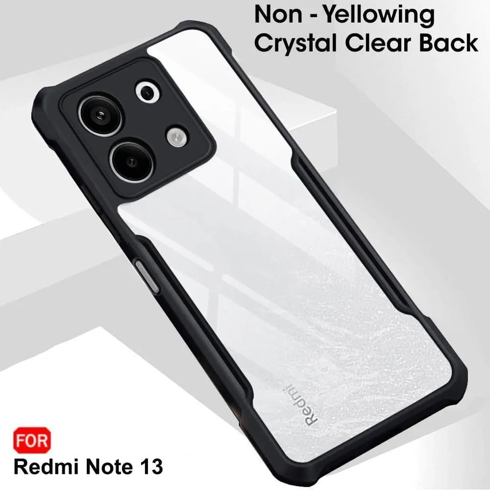 Micvir Back Cover for Redmi Note 13 4G (Transparent, Black, Shock Proof, Polycarbonate, Pack of: 1) — image 3 of 5