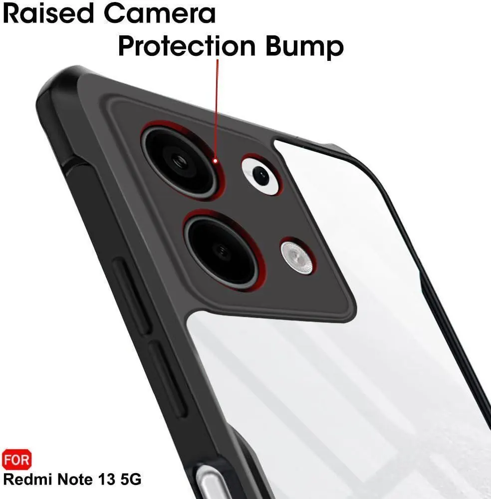 Micvir Back Cover for Redmi Note 13 4G (Transparent, Black, Shock Proof, Polycarbonate, Pack of: 1) — image 4 of 5