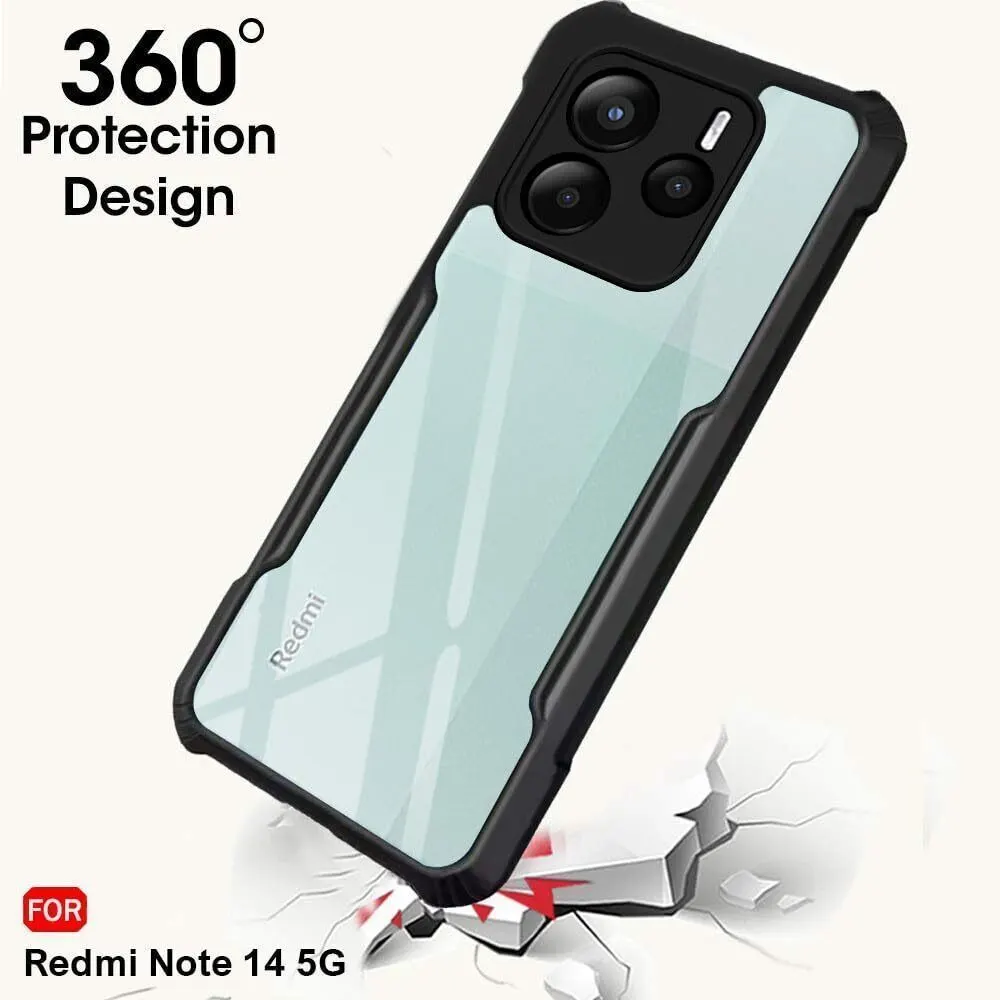 Micvir Back Cover for Redmi Note 14 5G (Transparent, Black, Shock Proof, Polycarbonate, Pack of: 1) — image 3 of 5
