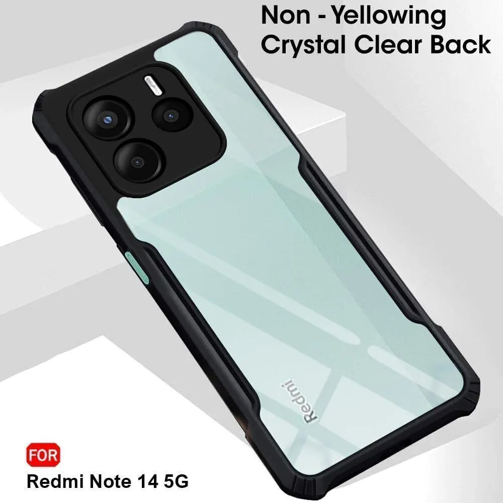 Micvir Back Cover for Redmi Note 14 5G (Transparent, Black, Shock Proof, Polycarbonate, Pack of: 1) — image 4 of 5