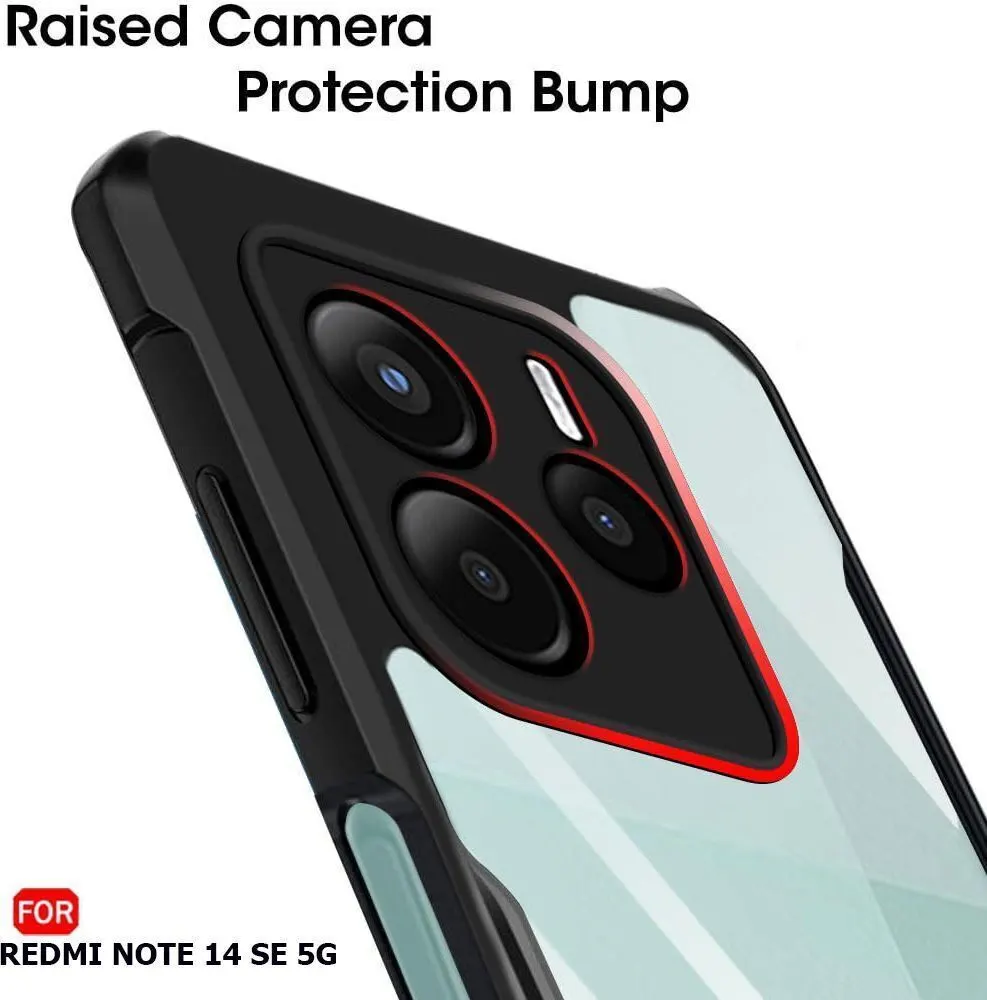 Micvir Back Cover for Redmi Note 14 SE 5G (Transparent, Black, Shock Proof, Polycarbonate, Pack of: 1) — image 4 of 5