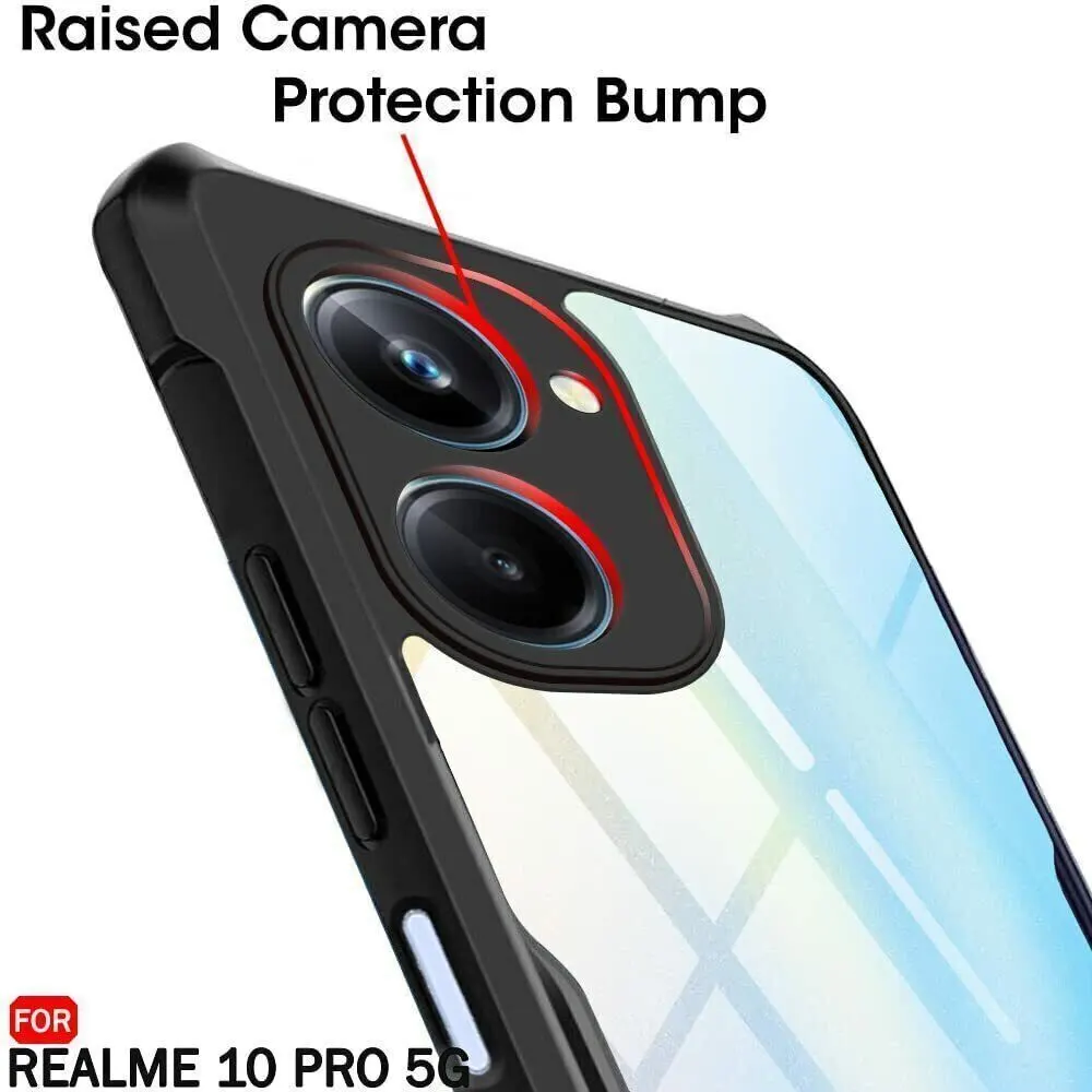 Micvir Back Cover for Realme 10 Pro 5G (Transparent, Black, Shock Proof, Polycarbonate, Pack of: 1) — image 4 of 5