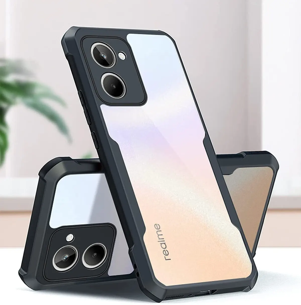 Micvir Back Cover for Realme 10 (Transparent, Black, Shock Proof, Polycarbonate, Pack of: 1) — image 3 of 5