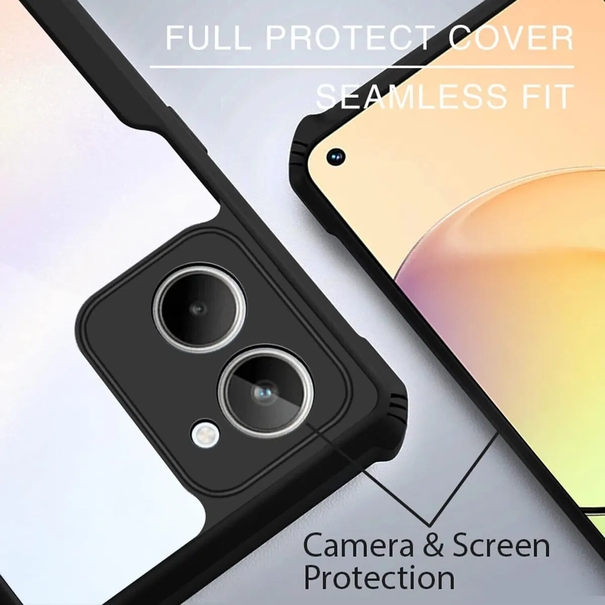 Micvir Back Cover for Realme 10 (Transparent, Black, Shock Proof, Polycarbonate, Pack of: 1) — image 4 of 5